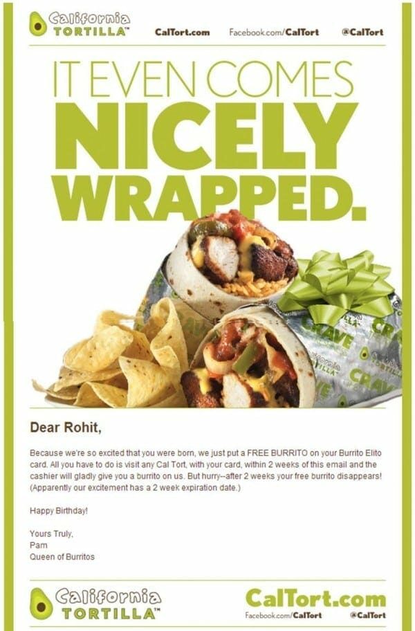 The Best Birthday Promotional Email Ever ...