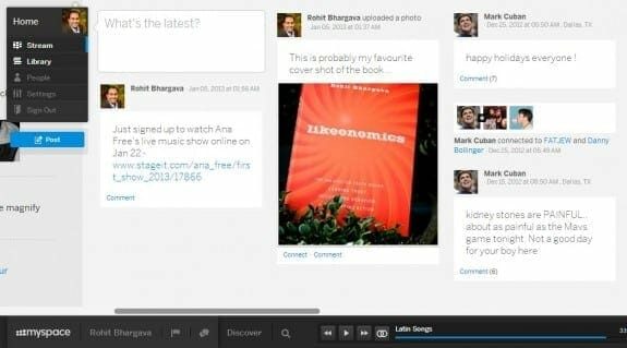 5 Things For Marketers To Love About The New Myspace: My Space Horizontal Navigation