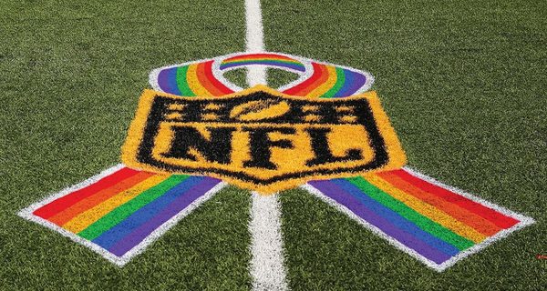 NFL stadium display welcoming the LGBT community