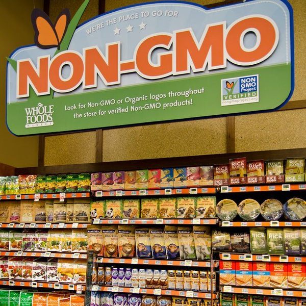Product shelf inside a Whole Foods store