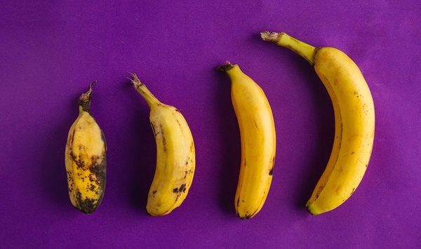 Different banana varieties side by side
