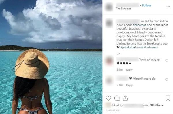 Instagram post from the Bahamas
