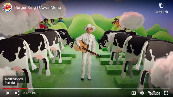 Burger King campaign about lemongrass fed cows