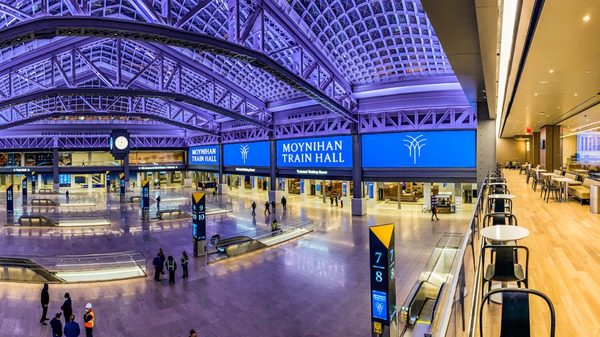 The newly opened Moynihan Train Hall at Penn Station in New York