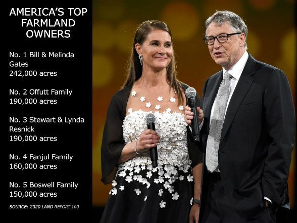 Bill Gates alongside American farm land