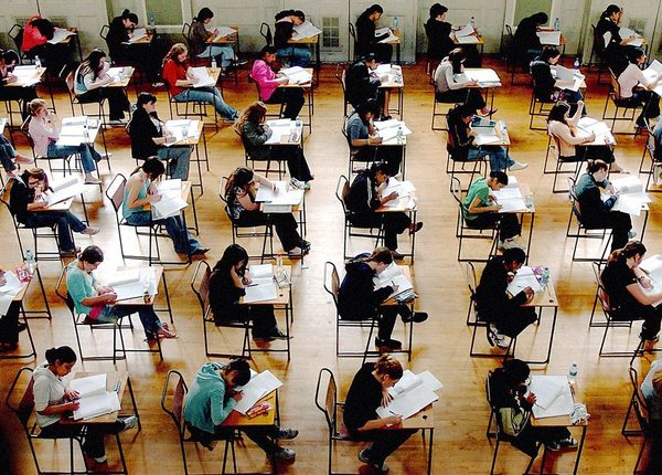 Students sitting an SAT exam