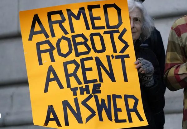An armed police robot