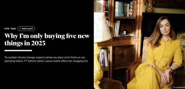 Clothing rack illustrating buying only five new things a year
