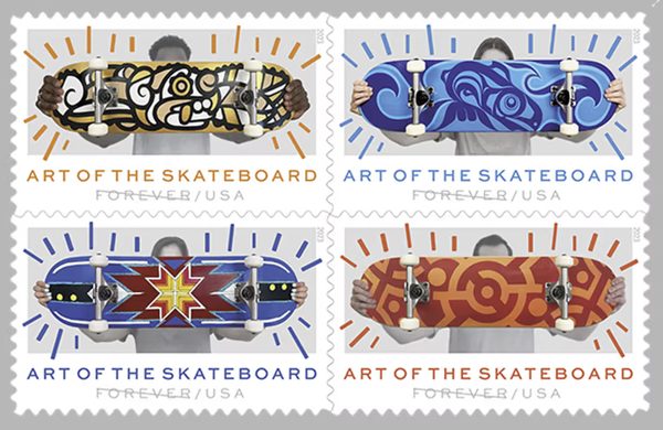 USPS Art of the Skateboard self-adhesive stamps
