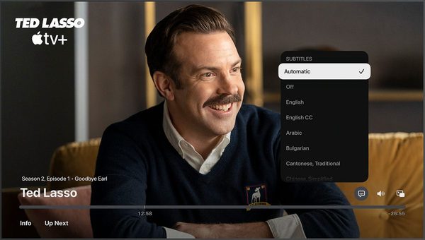 Subtitles displayed on a television screen