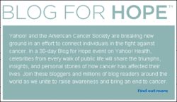 Yahoo Taps Celebrities to Blog about Cancer