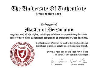 Master of Personality Certificate thumbnail