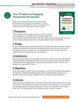 How To Select a Virtual Keynote Speaker (Chapter 8) thumbnail
