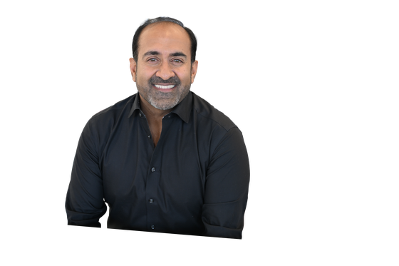 Headshot: Rohit sitting, transparent background
